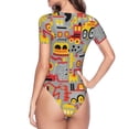 thumbnail image 4 of Naloa Cars Women's Short-Sleeved Onesie, One-Piece Swimsuit for Parties, dates, clubs - Medium, 4 of 9