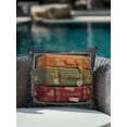thumbnail image 4 of 1 Pack Outdoor Pillows Waterproof, 3D Optical Illusion Indoor/Outdoor Throw Pillows with Inserts, Vintage Shabby Chic Suitcase on Walls Decorative Pillow for Patio Furniture Chairs Couch, 4 of 8