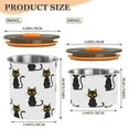 thumbnail image 3 of Doodle Cat Kitten Airtight Coffee Bean Canister 30oz Food Storage Containers with Lids For Gournd, Tea, Sugar, Flour, Rice, Cereal, Candy Cookie Jar, 3 of 8