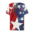 thumbnail image 4 of jobturf Henley Shirts for Women 4th of July Trendy Patriotic Tops V Neck Short Sleeve Graphic Tees Holiday Party Summer Blouses S-3XL, 4 of 5