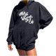 thumbnail image 1 of Sudadera estampada con capucha retro de manga larga suelta divertida vintage para mujer con mangas caídas en los hombros Pompotops  gfhjh7394, 1 of 7