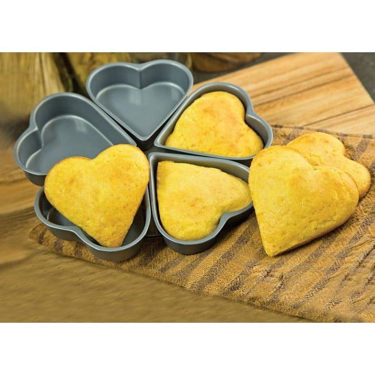 Vintage Heart Shaped Muffin Cupcake Pan 12 Baking Dish Yellow 