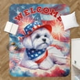 thumbnail image 4 of Maltese Patriotic Welcome for 4Th of July Independence Day Cozy Sherpa Blanket Maltese Dog Lover Gifts Idea Warm Soft Throw Blanket - 00010, 4 of 5