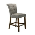 thumbnail image 2 of 18.5 Inch Width Counter Height Chair, Modern Upholstered Dining Chair with Metal Footrest, Button Tufted High Back and Nailhead Trim for Kitchen, Bar and Dining Room, Gray, 2 of 5