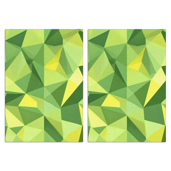 2 Pcs Funny Kitchen Towels,Green and Yellow Modern Art Geometric Microfiber Dish Towels,Kitchen Tea Towels,Kitchen Towel Set (18" X 26")