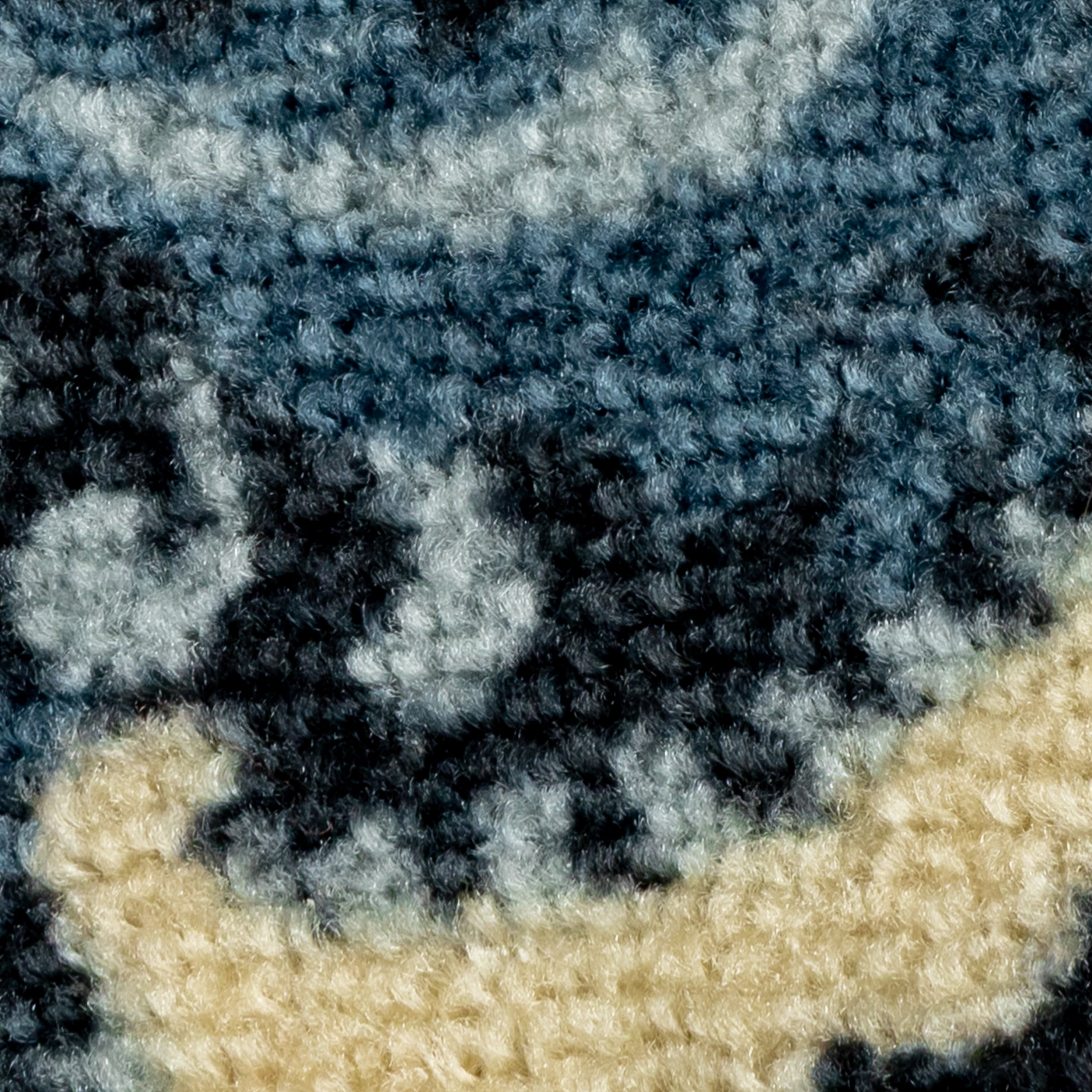 Maples Rugs Vivian Transitional Medallion Persian Blue Non Slip Indoor Area Rug, 5' x 7'
