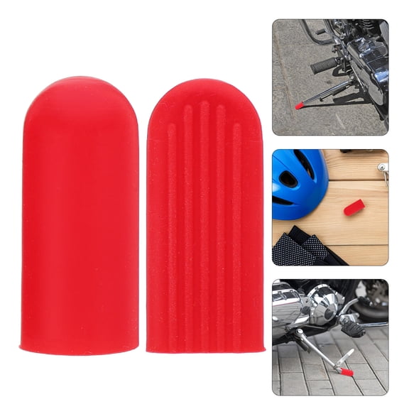 WRISTBIQUE 2Pcs Bicycle Kickstand Sleeve Red Silicone Foot Fixture For Riders Parks Anti Slip Stability
