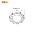 thumbnail image 2 of Uxcell 60pack External Tooth Star Lock Washers, M5 304 Stainless Steel Lock Washer for Equipment Fasteners, Silver, 2 of 4