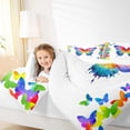 thumbnail image 4 of Homewish Chic Butterflies Bedding Comforter Set,Watercolor Ink Painting Twin Comforter Sets,Colorful Flying Animal Bedding Set For Girls Kids,Microfiber Bedroom Decor,2-Piece, 4 of 8