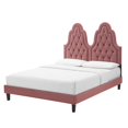 thumbnail image 1 of Tufted Platform Bed Frame, Twin Size, Velvet, Pink, Modern Contemporary Urban Design, Bedroom Master Guest Suite, 1 of 10
