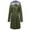 Army Green, variant on Women's Hooded Rain Jacket Long Raincoat Casual Full Zip Anorak Spring Fall Jackets Knee Length Waterproof Ladies Fashion Midi Windbreaker Pockets Black Small