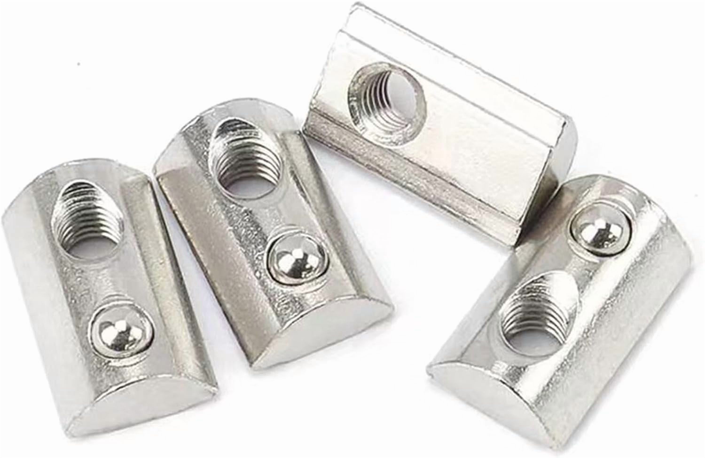 100PCS Roll-in Spring M8 T-Nuts Carbon Steel Profile T-Slot Nuts Ball Nut 8 fit for European Standard 4040 and 4080 Series Aluminum Profiles 8 mm Grooves