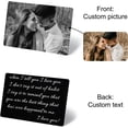 thumbnail image 2 of Daisyco Gifts Personalized Metal Wallet Photo Card, Double Sided Custom Engraved Text Message Gift, 2 of 7