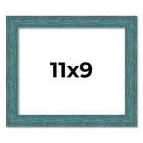 11x9 Frame Blue Rustic Barnwood Solid Wood Picture Frame Width 1.25 Inches | Interior Depth 0.5