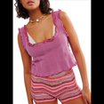 thumbnail image 1 of Camisola de Punto con Tirantes Anchos y Cuello Cuadrado Sin Mangas para Mujer, , de Verano Rosa Roja L, 1 of 8