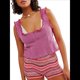 thumbnail image 1 of Camisola de Punto con Tirantes Anchos y Cuello Cuadrado Sin Mangas para Mujer, , de Verano Rosa Roja M, 1 of 8