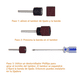 thumbnail image 5 of Kit 132 Lijas Tambor G80 G100 G120 Para Dremel Mandriles V3 GUINDA, 5 of 5