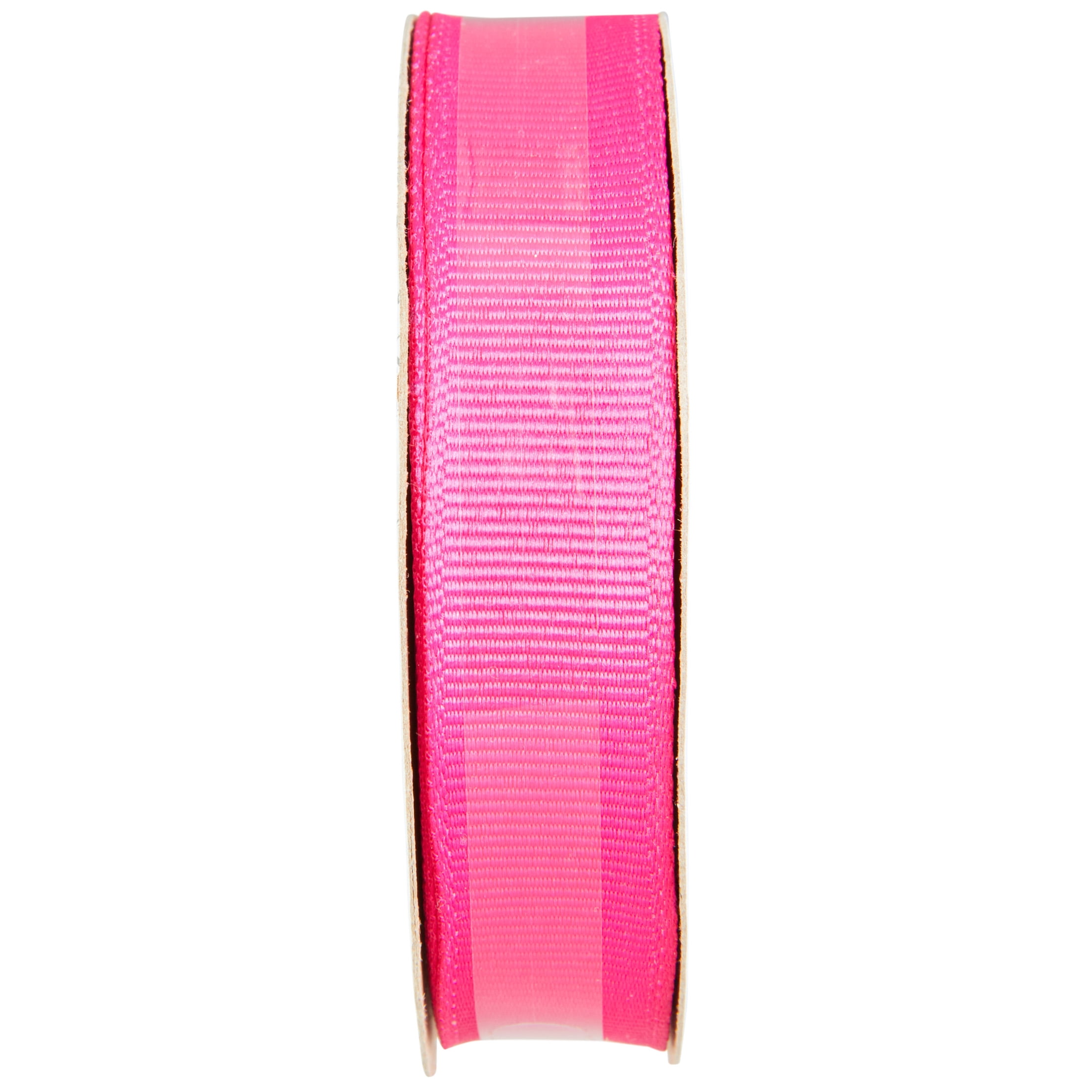 Offray grosgrain shock pink 5/8in x 21 ft ribbon, for sewing, crafts and gifting