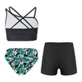 thumbnail image 2 of YONGHS Girls 3 Piece Swimsuits Bathing Suit Sports Crop Top Briefs Swim Trunks Outfits Swimwear Lily 12, 2 of 7