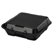 Snap It Foam Container, 1-Comp, 9 1/4 X 9 1/4 X 3, Black, 100/bag, 2 Bags/carton