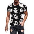 thumbnail image 2 of Handshe T-Shirt Graphique d'Halloween pour Homme à Col Rond et Manches Courtes - Blouse Confortable, 2 of 5