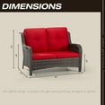 thumbnail image 5 of Meetleisure 1 piece 49'' Wide 2-Seat Outdoor Wicker Patio Sofa with Cushions,Red, 5 of 8