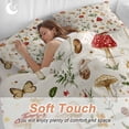 thumbnail image 4 of Country Mushroom Duvet Cover Set Twin Size, Leaf Butterfly Botanical Retro Plants 4 Piece Soft Microfiber Bedding Set with 1 Duvet Cover, 1 Flat Sheet, 2 Pillowcases, 4 of 9
