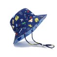 thumbnail image 3 of LNMQLPDBS Toddler Bucket Hats Pattern Print Summer Sun Protective Beach Hats with Chin Strap Baby Shade Hat Wide Brim Outdoor Camping Hat Fisherman Hat for Boys Girls Dark Blue 2-3 Years, 3 of 5