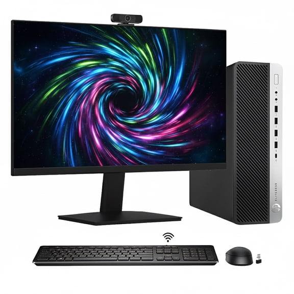 Restored HP SFF Business Desktop Computer PC - New 24 inch Monitor - Intel Core i5 4.10Ghz - 16GB RAM - 1TB NVMe SSD - Windows 11 Pro - Webcam - (Refurbished)