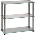 thumbnail image 3 of Convenience Concepts Designs2Go Three-Shelf Classic Clear Glass Bookcase, 3 of 7