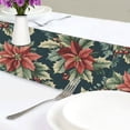 thumbnail image 4 of Yayeee Table Runner 70 inches Long Home Kitchen Dinning Party Decoration, Retro Christmas Poinsettia, 4 of 7