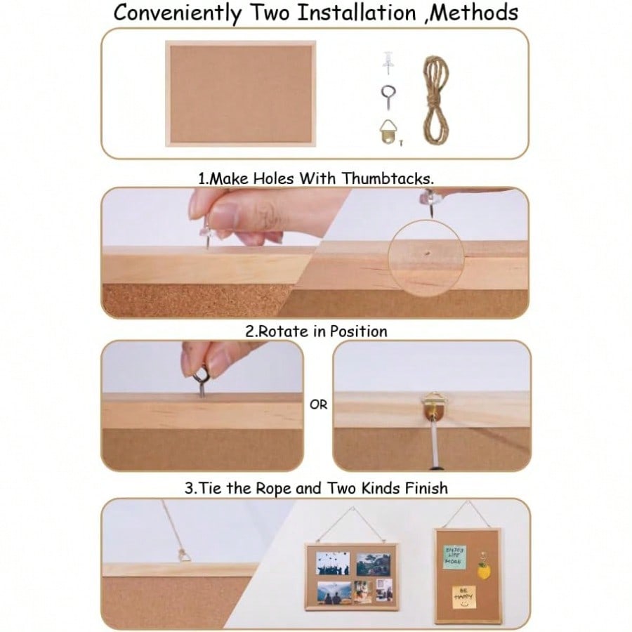 Cork Board 2Pack36x24 Bulletin Board for Office with Pin Oak Wood Boards Mage Board or Vision Board.