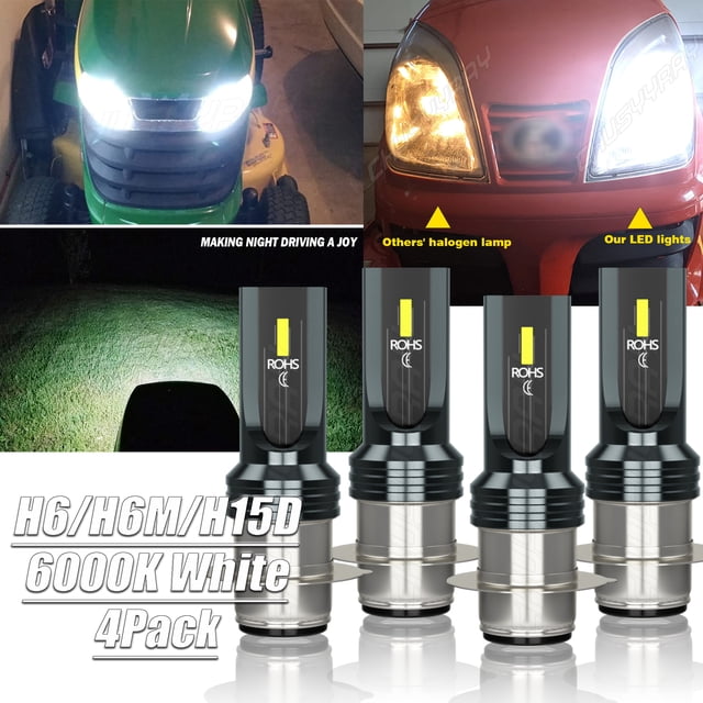 For Honda Rincon 650 680 2003-2015 4X H6 LED Hyper 6000K Headlight Light Bulbs