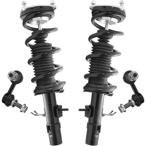 Detroit Axle - AWD Front Struts Sway Bars for 2009-2013 INFINITI G37 2014-2017 Q60, 2 Struts with Coil Spring Assembly 2 Sway Bar End Links Replacement Suspension Kit