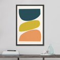 thumbnail image 5 of PixonSign Framed Canvas Print Wall Art Mid-Century Pastel Multicolor Semi Circle Collage Abstract Shapes Illustrations Modern Art Decorative Minimal for Living Room, Bedroom, Office - 16"x24" Black, 5 of 5