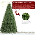 thumbnail image 2 of 12ft Artificial Christmas Tree, Unlit Full Classic Spruce Xmas Tree w/ 7794 PVC Branch Tips, Easy to Assemble with Hinge, Metal Foldable Base, Ideal for Home Office Party Decor, Green, 2 of 9