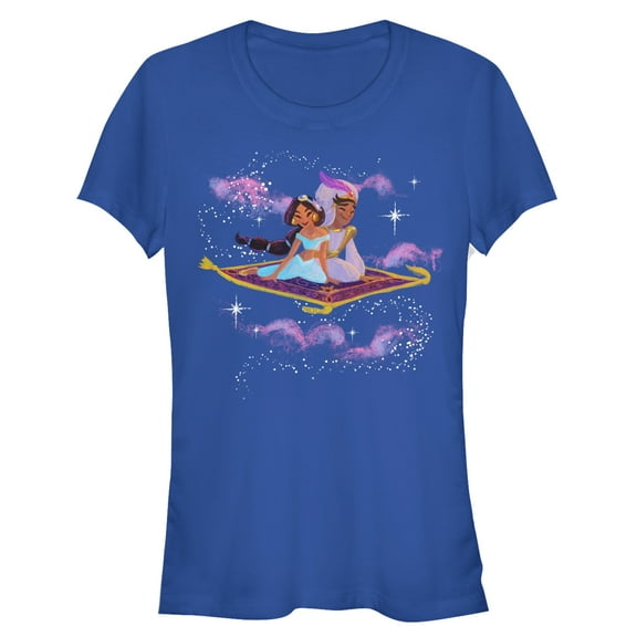 Junior's Aladdin Magic Carpet Ride Graphic Tee Royal Blue Small