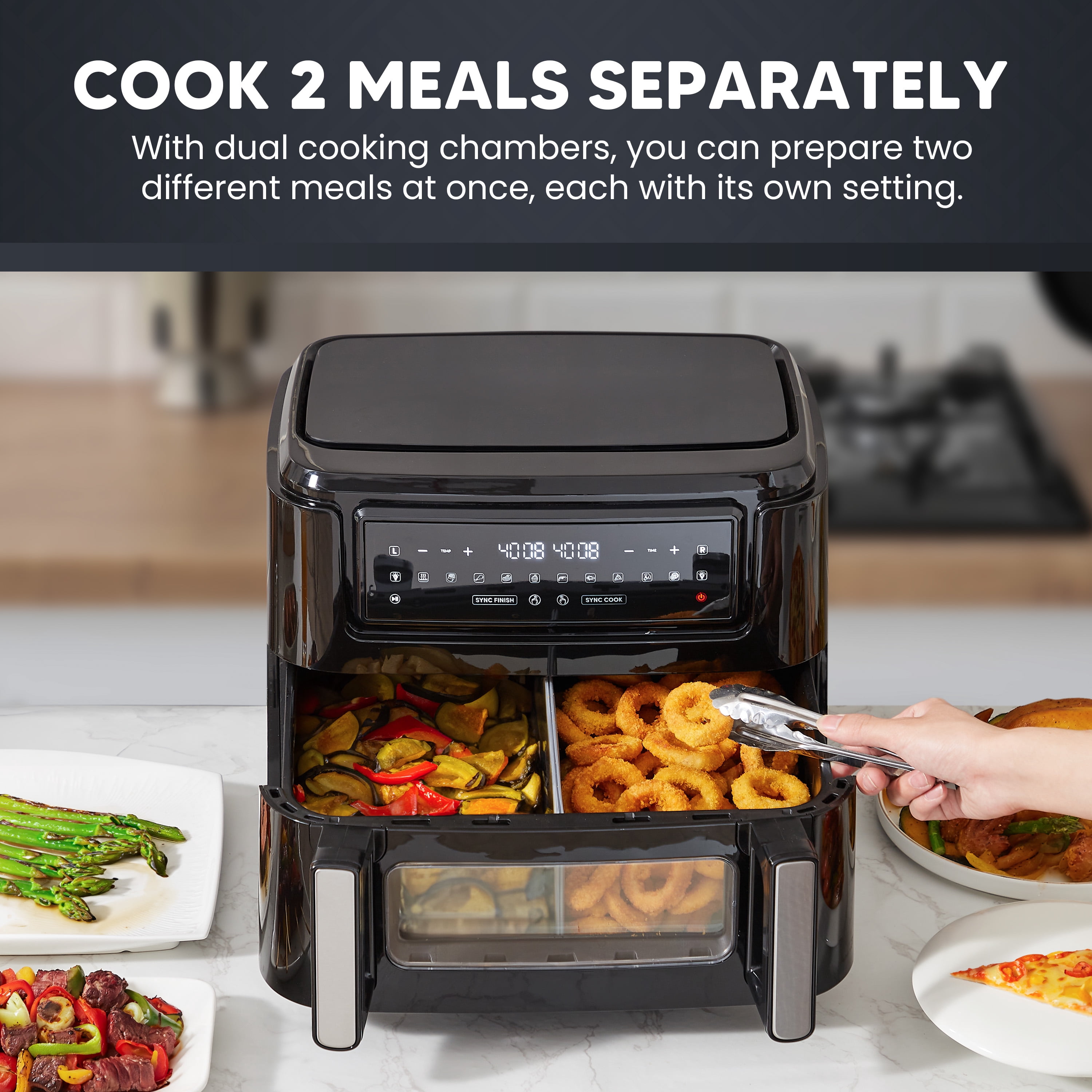 Elite Cuisine EAF5501 10.5L Digital Dual Zone Air Fryer Oven