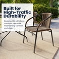 thumbnail image 6 of Flash Furniture 28'' Square Glass Metal Table with Dark Brown Rattan Edging and 2 Dark Brown Rattan Stack Chairs, 6 of 14