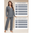 thumbnail image 6 of EA'S SECRET Womens 100% Cotton Pajama Sets Long Sleeve Sleepwear Soft Button Down Loungewear Nightwear Pjs Set with Pocket S-XXL(Deep Grey,L), 6 of 7