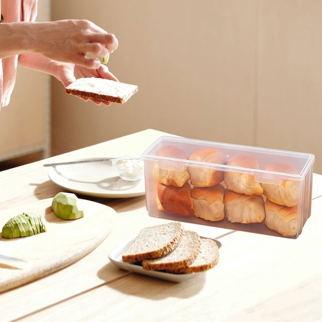 PENIKOKO Household Users Toast Storage Container Transparent PP Airtight Food Storage 1Set