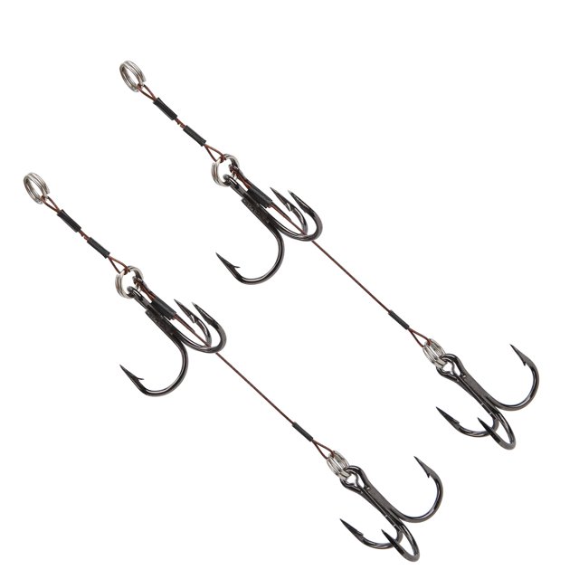 Juego de 2 anzuelos de pesca ANGGREK afilado de Acero al carbono doble 9/14cm