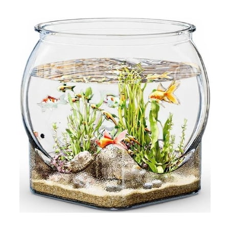 Tnarru Round PET Desktop Fish Tank Eco-Friendly Turtle Habitat 28x24cm