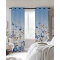 thumbnail image 2 of Blackout Curtains for Bedroom, Blue Ombre Butterfly Room Darkening Window Drapes for Living Room, Pastoral Farmhouse Butterflies Thermal Insulated Grommet Curtains, 27.5x39 inch, 2 Panels, 2 of 9