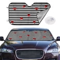 thumbnail image 3 of Lsque Ladybugs on Black and White Striped Car Windshield Sun Shade | Accordion Folding Style Auto Shade for Car Truck SUV Van | Blocks UV Rays Sun Visor Protector | Medium, 3 of 7