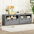 thumbnail image 5 of Costway Storage Cabinet 3 Drawer Chest with Wheels Large Storage Cube Shelf Gray, 5 of 11
