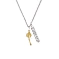 thumbnail image 2 of Delight Jewelry Goldtone Graduation Hat Silvertone Forever Bar Charm Necklace, 23", 2 of 4