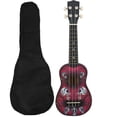 thumbnail image 1 of Ukelele de 21 pulgadas con bolsa de almacenamiento. Guitarra de 4 cuerdas para principiantes, niños, adultos y estudiantes. Diseño de calavera., 1 of 14