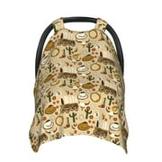 Sigee Wild West Cowboy Print Multi-use Stretchy Baby Car Seat Cover - Nursing Breastfeeding Canopy, Infant Stroller and High Chair Cover