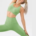 thumbnail image 3 of Sujetador deportivo de cuello alto y largo para mujer: sujetador de yoga con espalda cruzada y relleno, top corto sin mangas con sujetador incorporado, 3 of 6